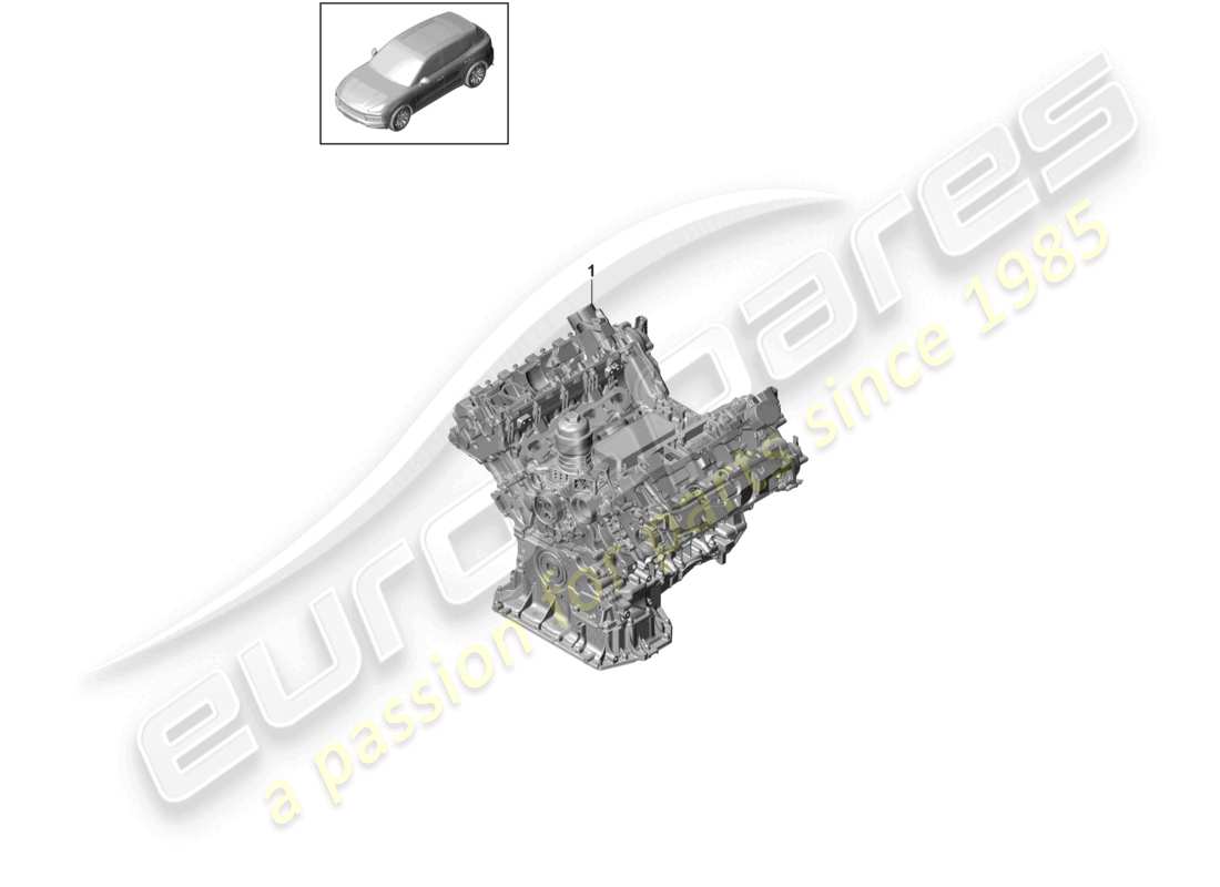 porsche 2024 (cayenne e3 9ya/9yb) grundmotor nicht einbaufertig werkstatthandbuch -antrieb- beachten teilebild