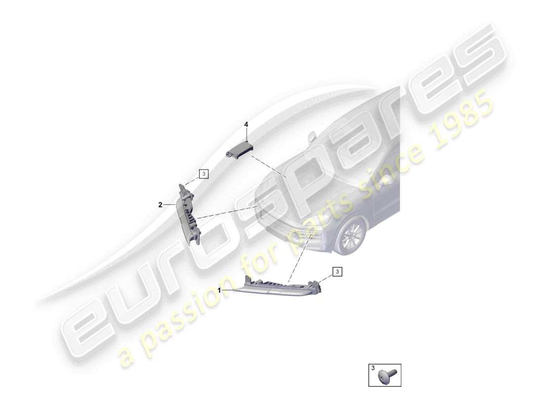 porsche 2024 (cayenne e3 pa) zusatzscheinwerfer einzelteile teilediagramm