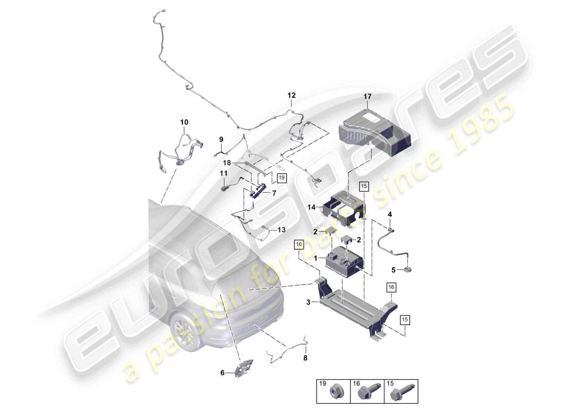 porsche 2025 (cayenne e3 pa) batterie 48 volt spannungswandler teilediagramm