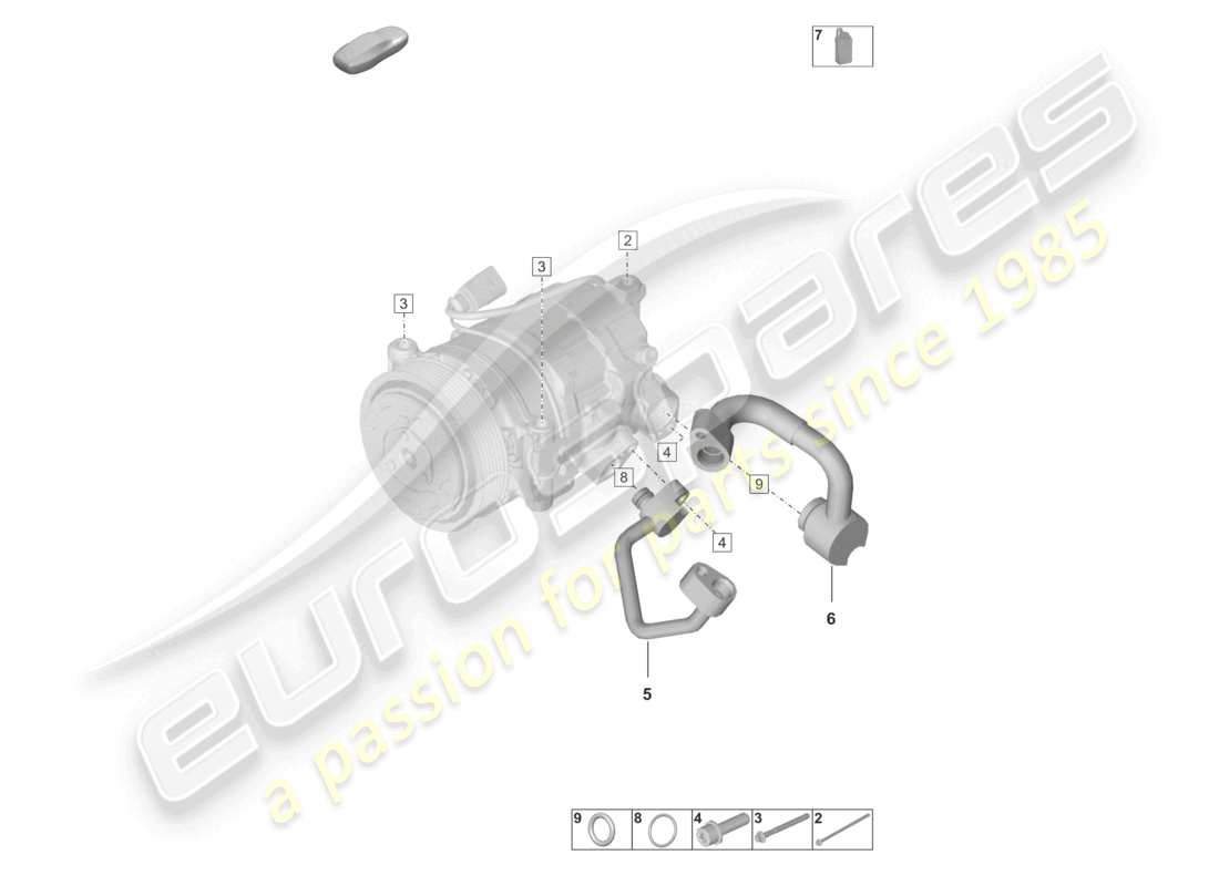 porsche 2023 (992-1 turbo / s) klimakompressor kaeltemittel r134a ersatzteildiagramm