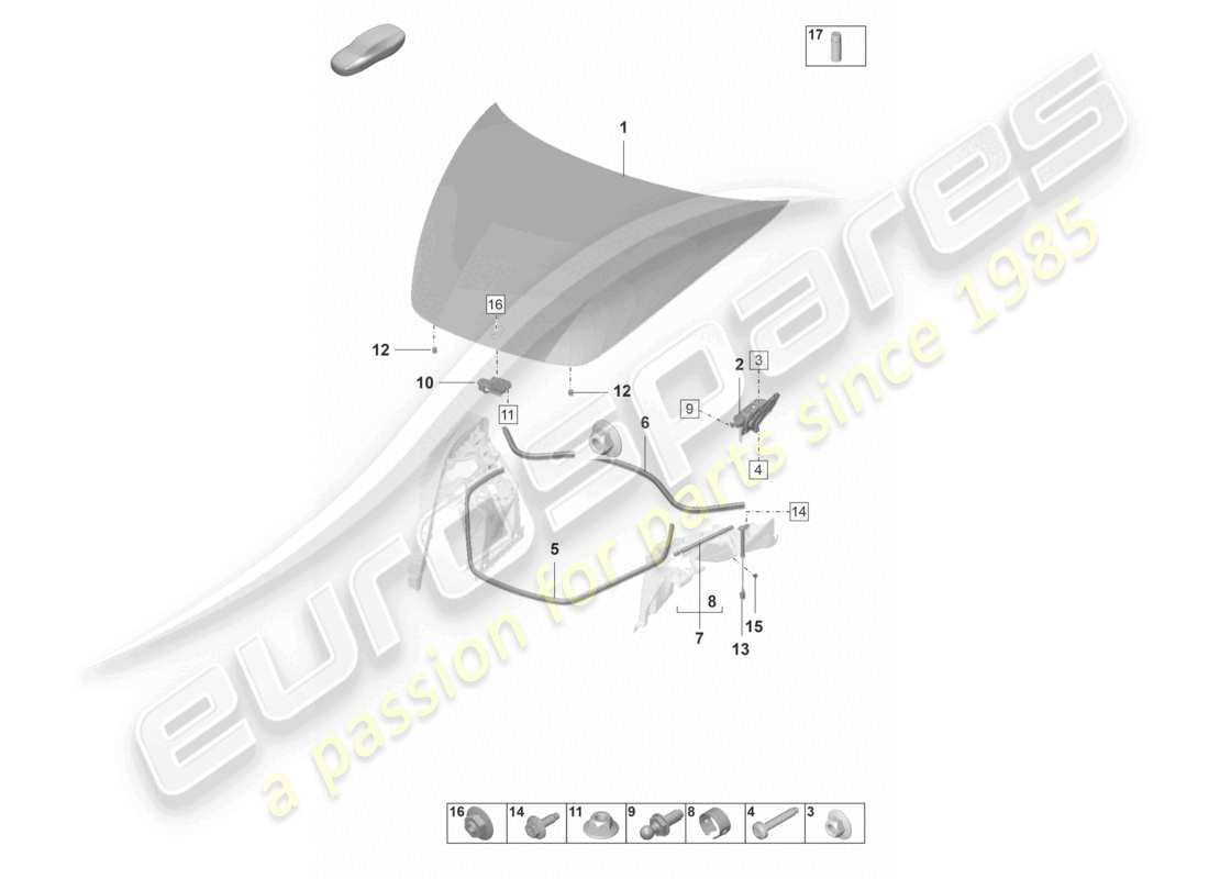 porsche 2022 (panamera 971-2) abdeckung vorne dichtung zubehör teilediagramm