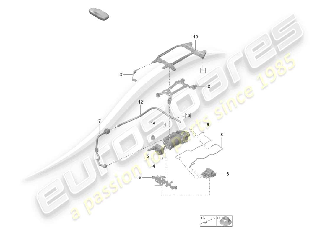 porsche 2023 (panamera 971-2) kompressor luftversorgungseinheit teilediagramm
