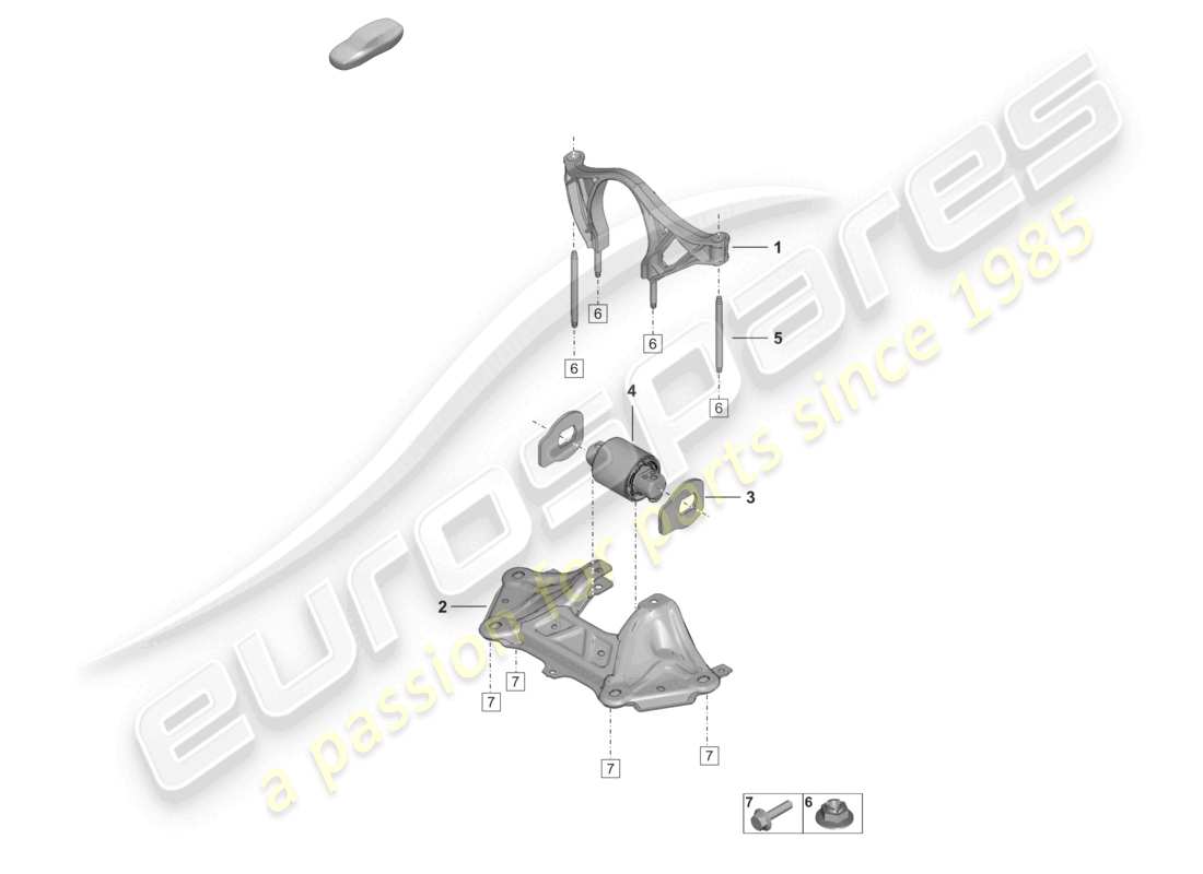 porsche 2024 (992-2 turbo / s) befestigungsteile für motor und getriebe ersatzteilzeichnung