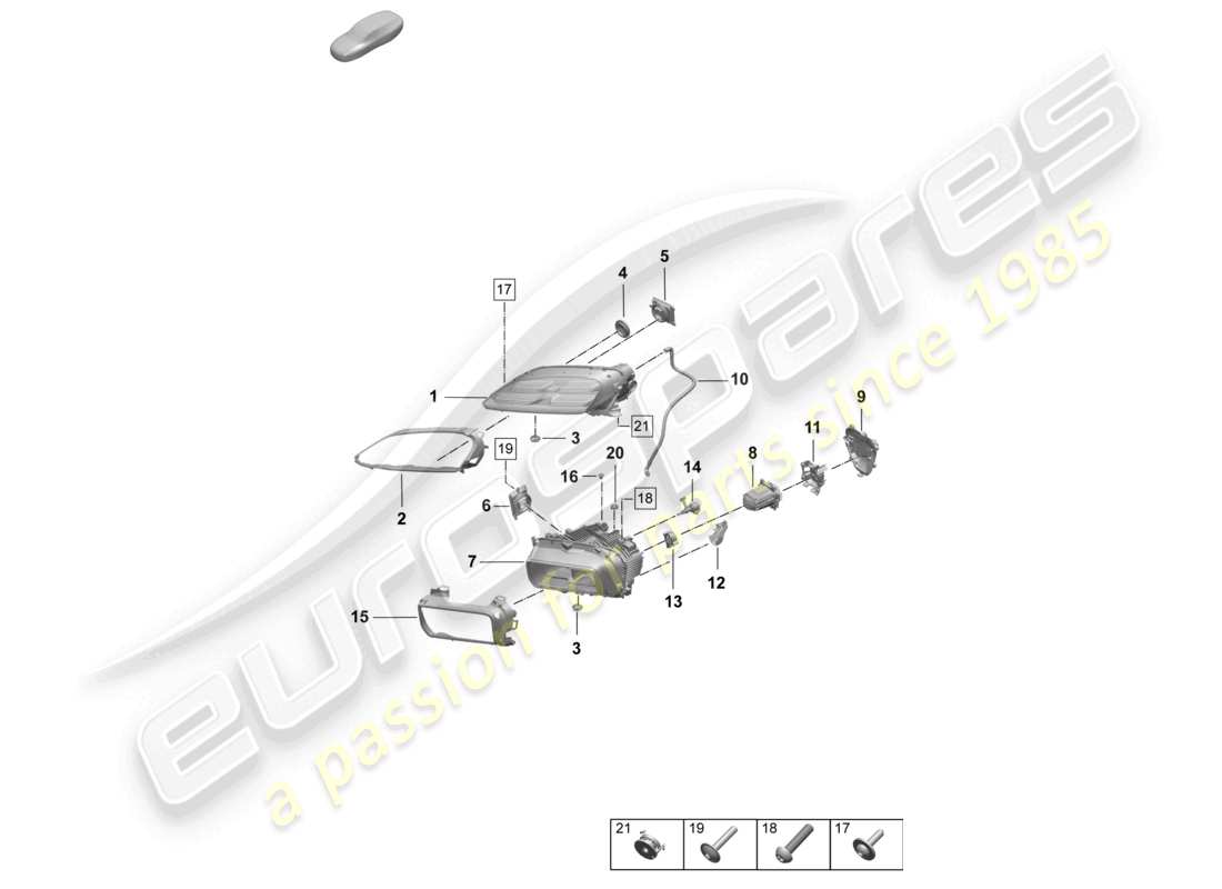 porsche 2025 (macan-e) led-scheinwerfer basis steuergerät pdls+ sicherungselement teilediagramm
