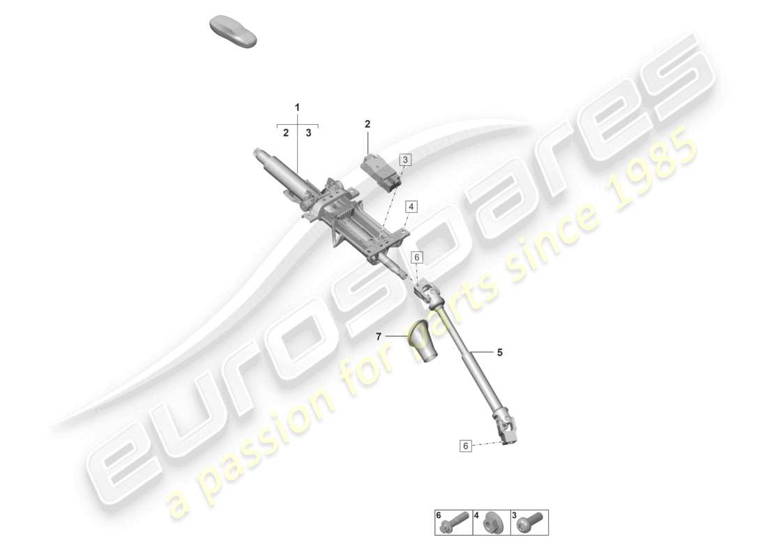 porsche 2021 (992-1 gt3/rs/st) lenksäule ersatzteildiagramm
