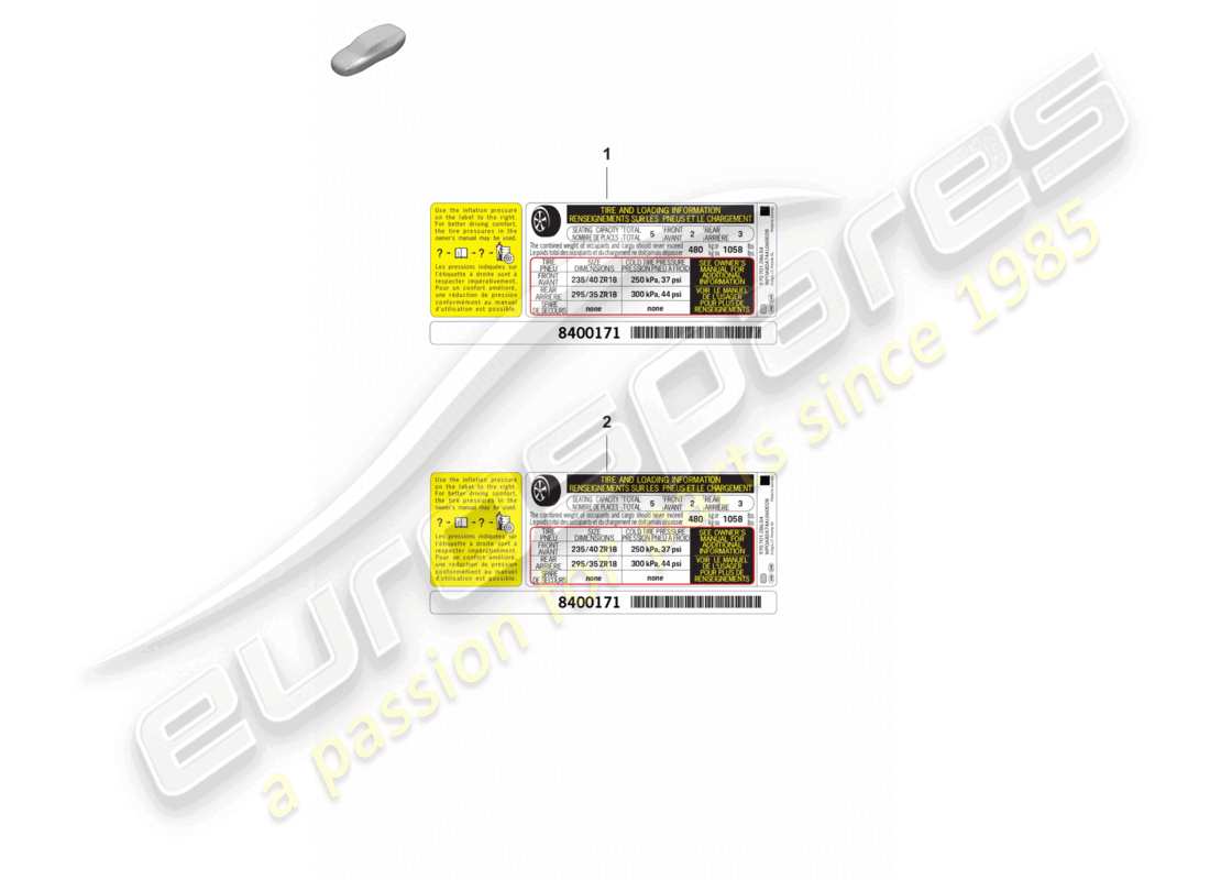 porsche 2020 (taycan 9j1-1) hinweis zum reifendruck reifengröße: 21 d >>- 10.08.2021 usa kanada auslaufartikel mexiko teilediagramm