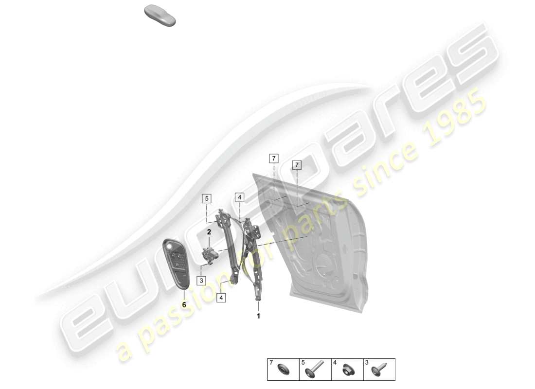 porsche 2025 (macan-e) fensterheber hinten zubehör teilediagramm
