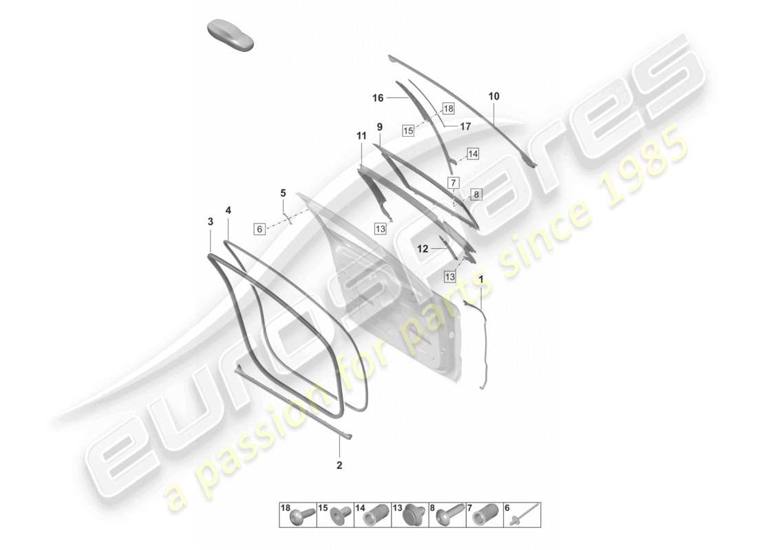 porsche 2021 (panamera 971-2) türen vorne dichtung zubehör teilediagramm