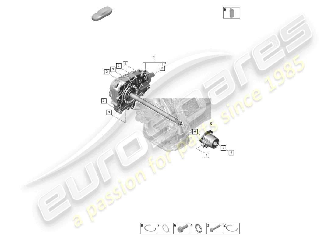 porsche 2021 (panamera 971-2) vorderachsdifferentialkonsole einbaufertig teilediagramm