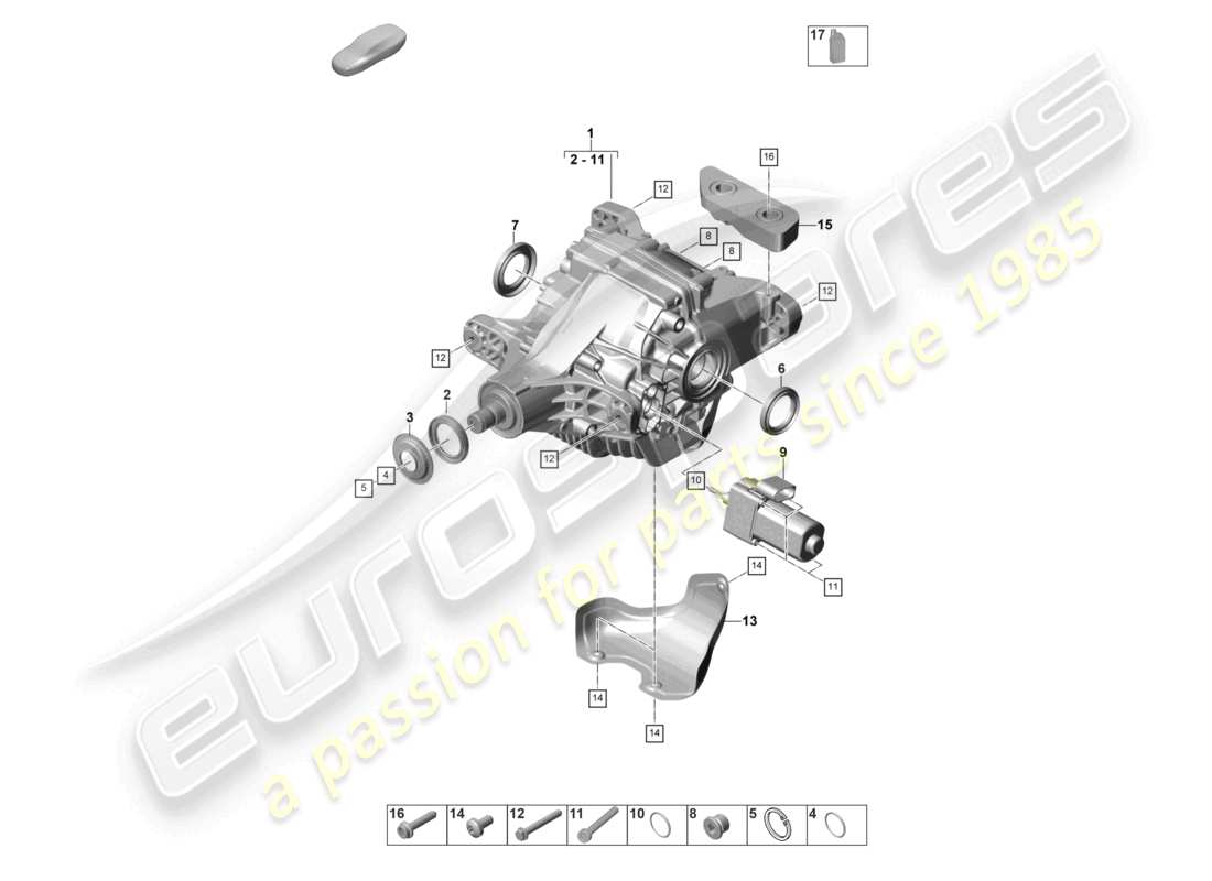 porsche 2021 (panamera 971-2) hinterachsdifferential ersatzteildiagramm