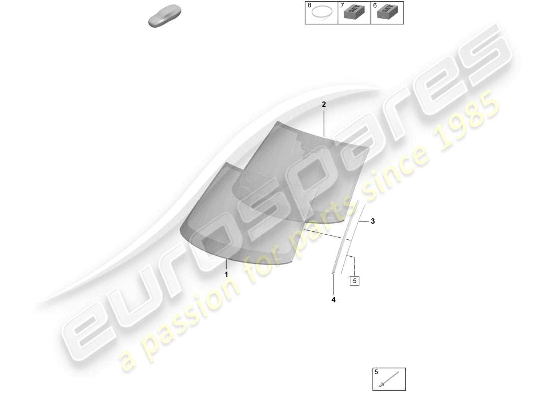 porsche 2025 (macan-e) windschutzscheibe teilediagramm