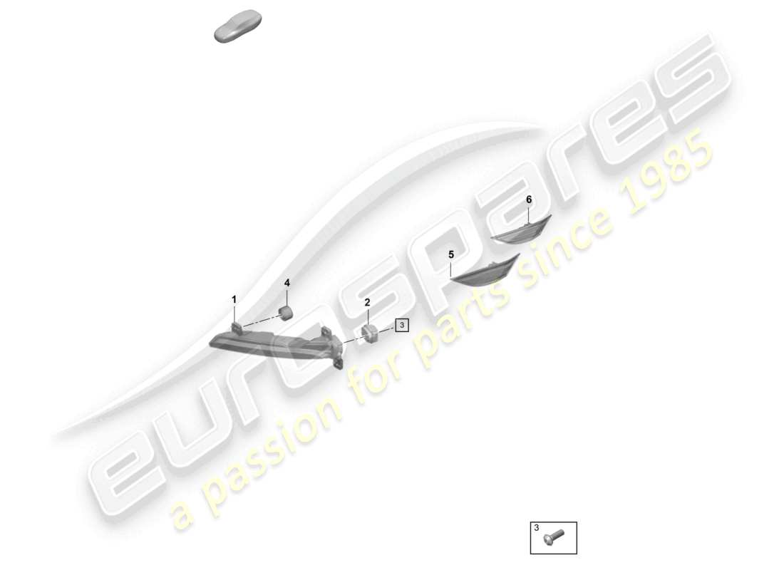 porsche 2021 (718 cayman gt4) blinker-repeater-seitenmarkierungsleuchte teilediagramm