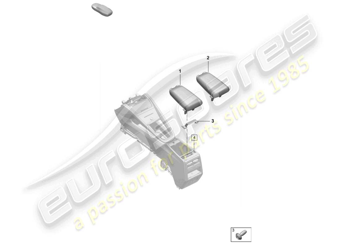 porsche 2025 (macan-e) mittelkonsole armlehnenbeschriftung teilediagramm