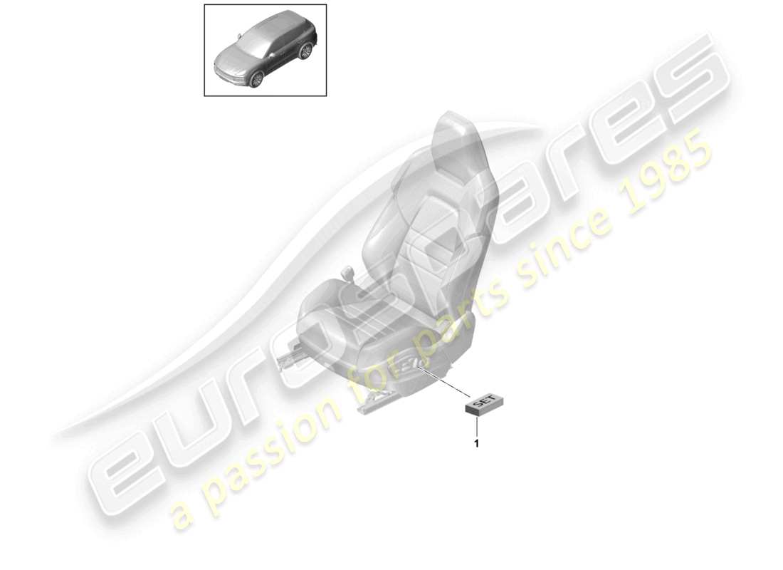 porsche 2022 (cayenne e3 9ya/9yb) reparatursatz für sitzbelegungssensor nur für: usa kanada teilediagramm