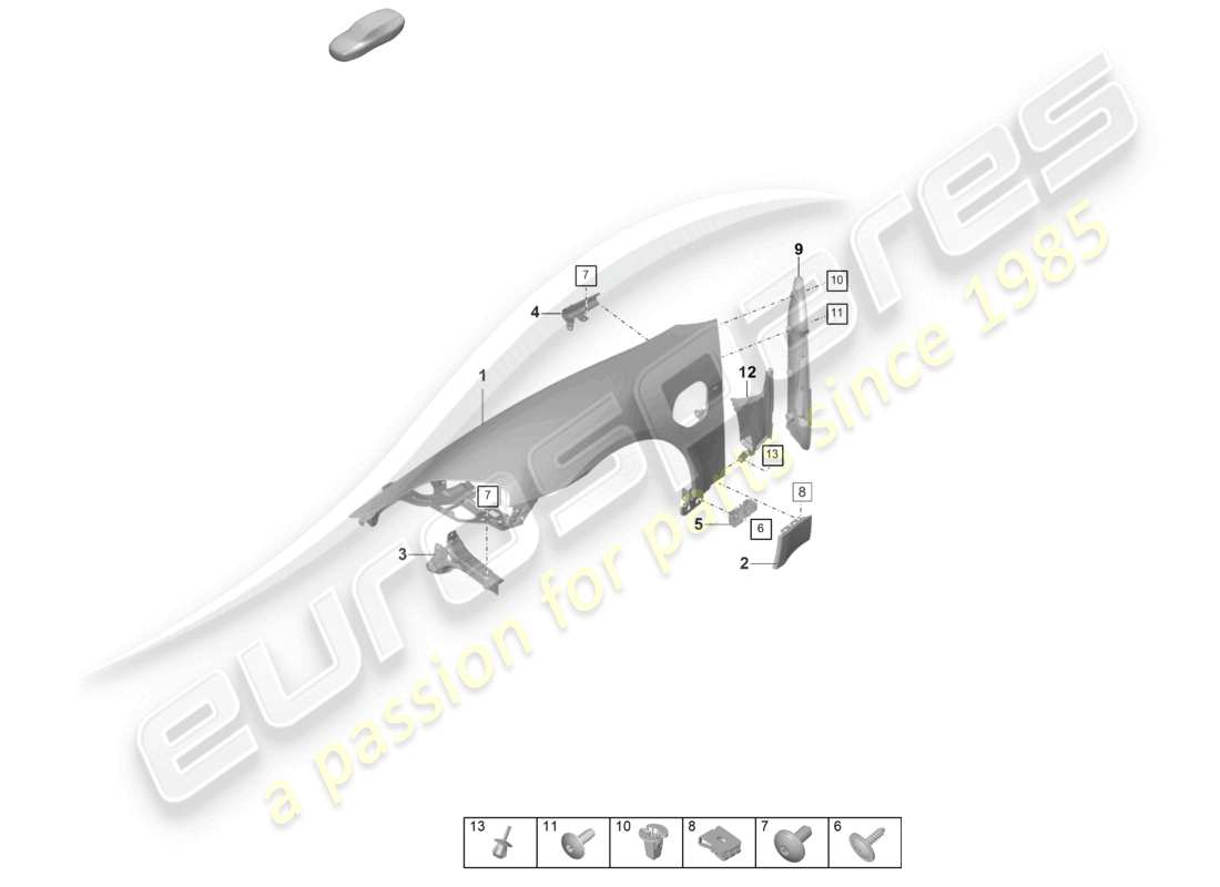 porsche 2022 (taycan 9j1-1) wing-teilediagramm