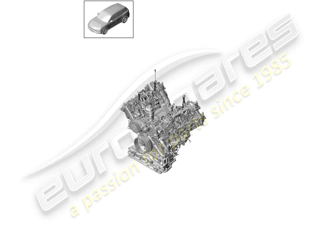 porsche 2024 (cayenne e3 9ya/9yb) basismotor nicht einbaufertig teilediagramm