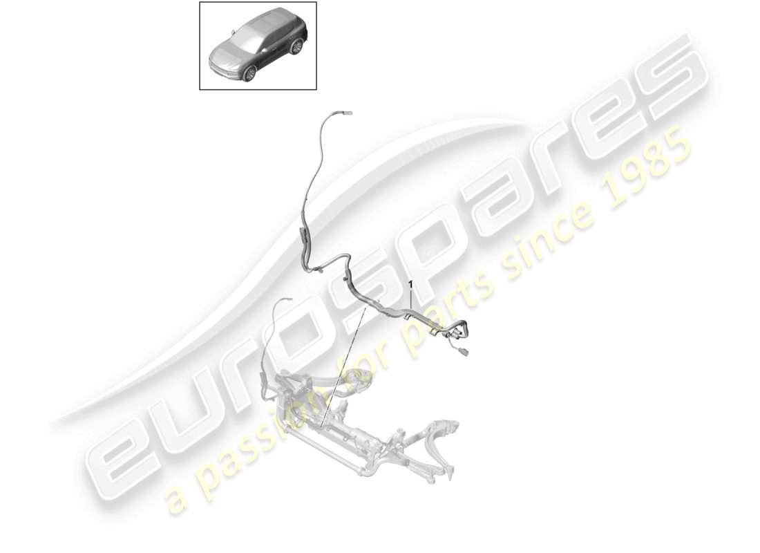 porsche 2022 (cayenne e3 9ya/9yb) kabelbäume lenkgetriebe teilediagramm