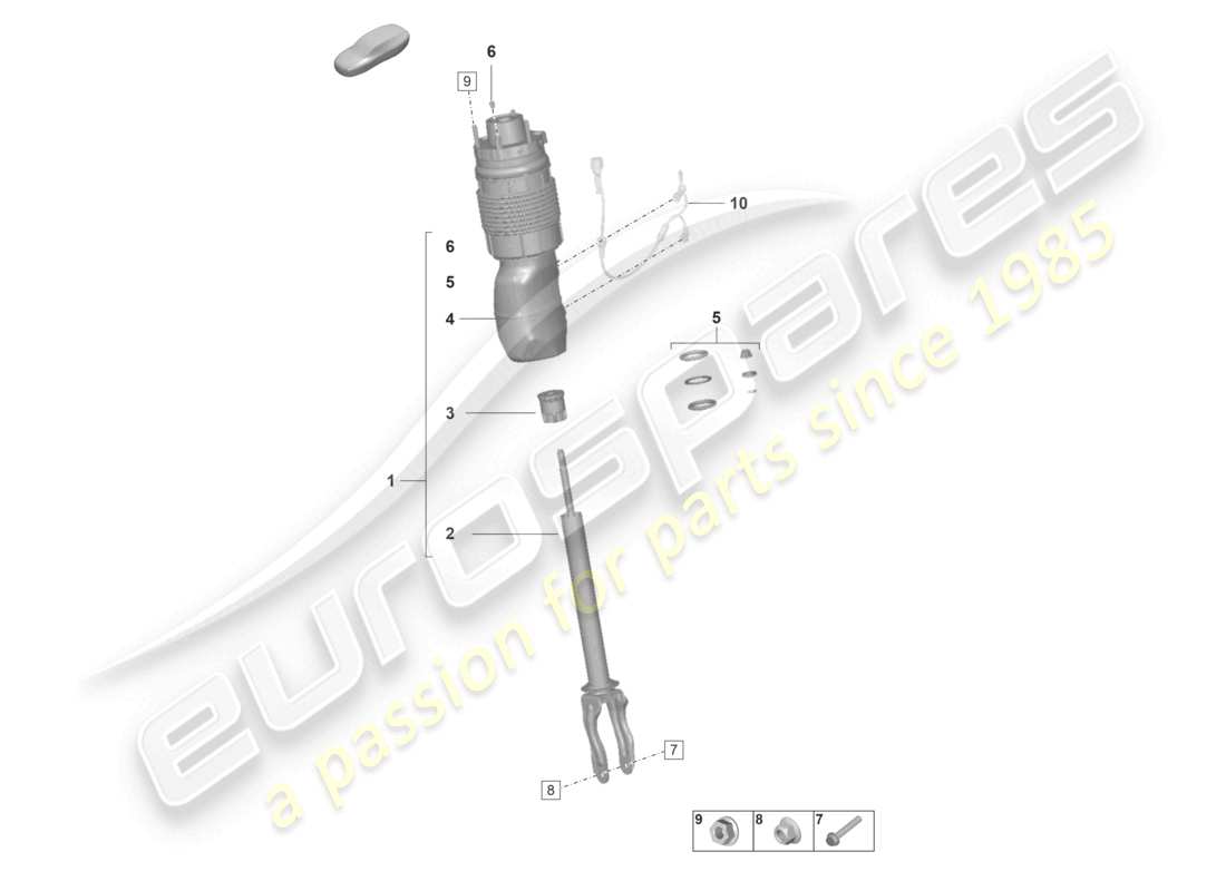 porsche 2023 (panamera 971-2) luftfederung federbein komplett ersatzteildiagramm