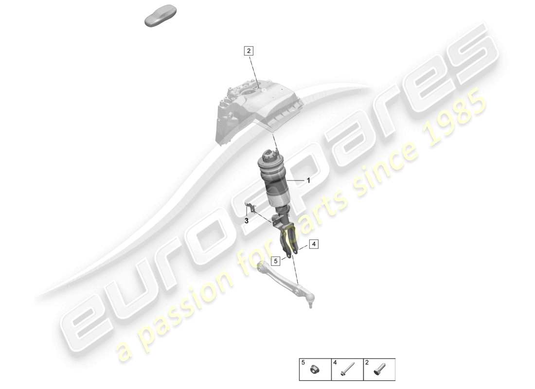 porsche 2025 (macan-e) luftfederung federbein komplett teilediagramm