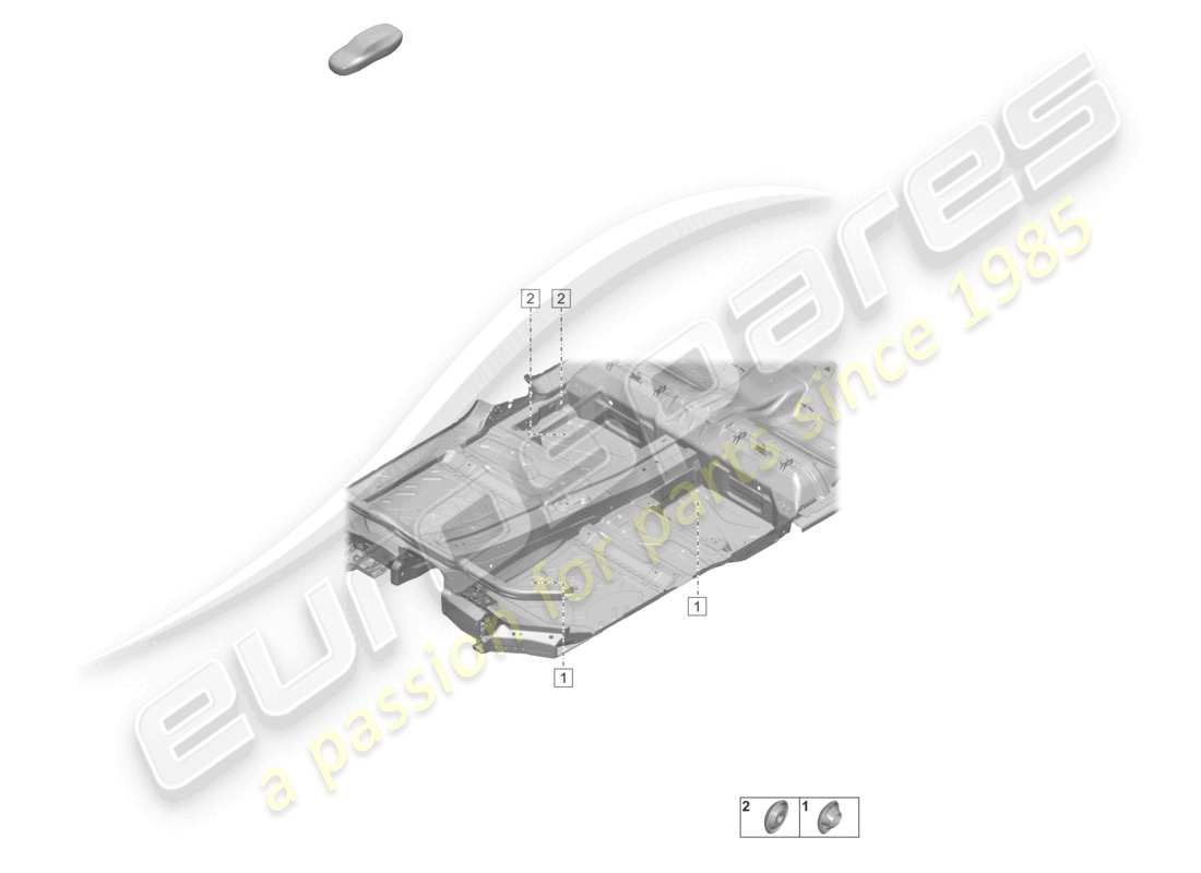 porsche 2020 (taycan 9j1-1) teildiagramm für den unterbodeninnenraum