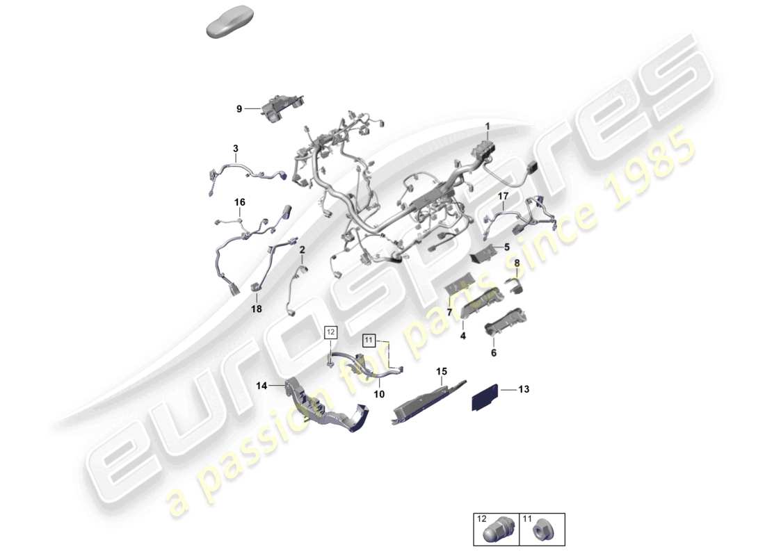 porsche 2025 (cayenne e3 pa) kabelbäume motorteildiagramm