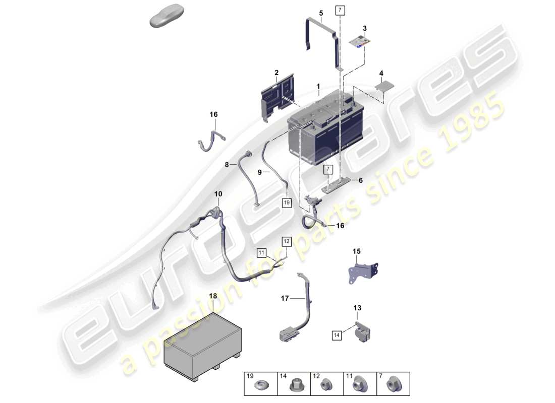porsche 2025 (cayenne e3 pa) batterie teilediagramm