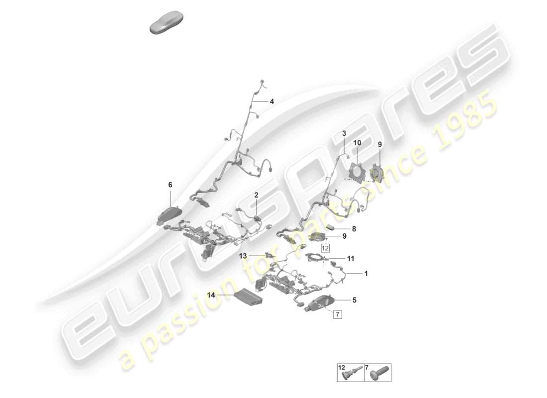 porsche 2022 (taycan 9j1-1) elektrik komfortsitz teilediagramm