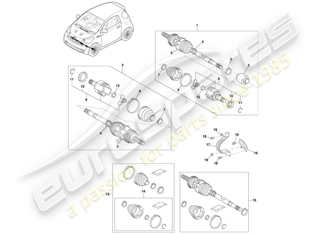 aston martin cygnet (2012) teildiagramm für halbwellen
