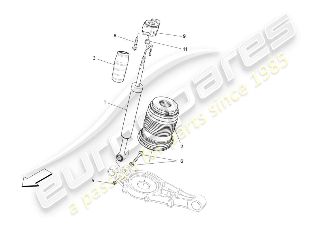 maserati levante (2018) hintere stossdämpfergeräte teilediagramm