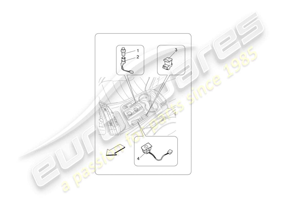 maserati granturismo mc stradale (2012) mittelkonsolengeräte ersatzteildiagramm
