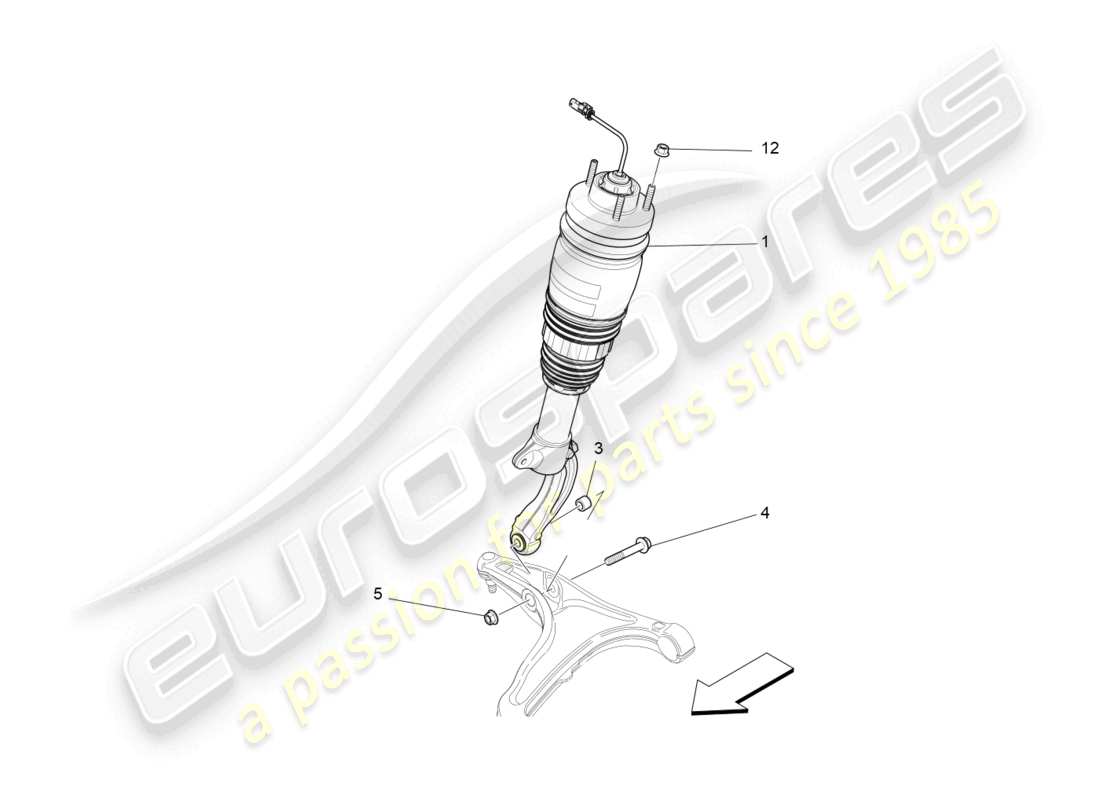 maserati levante (2017) vordere stossdämpfereinrichtungen teilediagramm