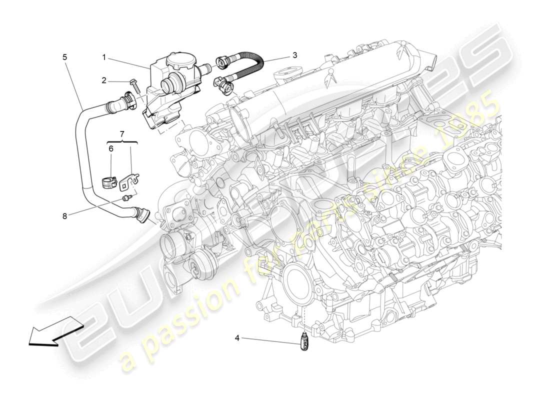 maserati levante modena s (2022) öldampf-rückführungssystem - teilediagramm