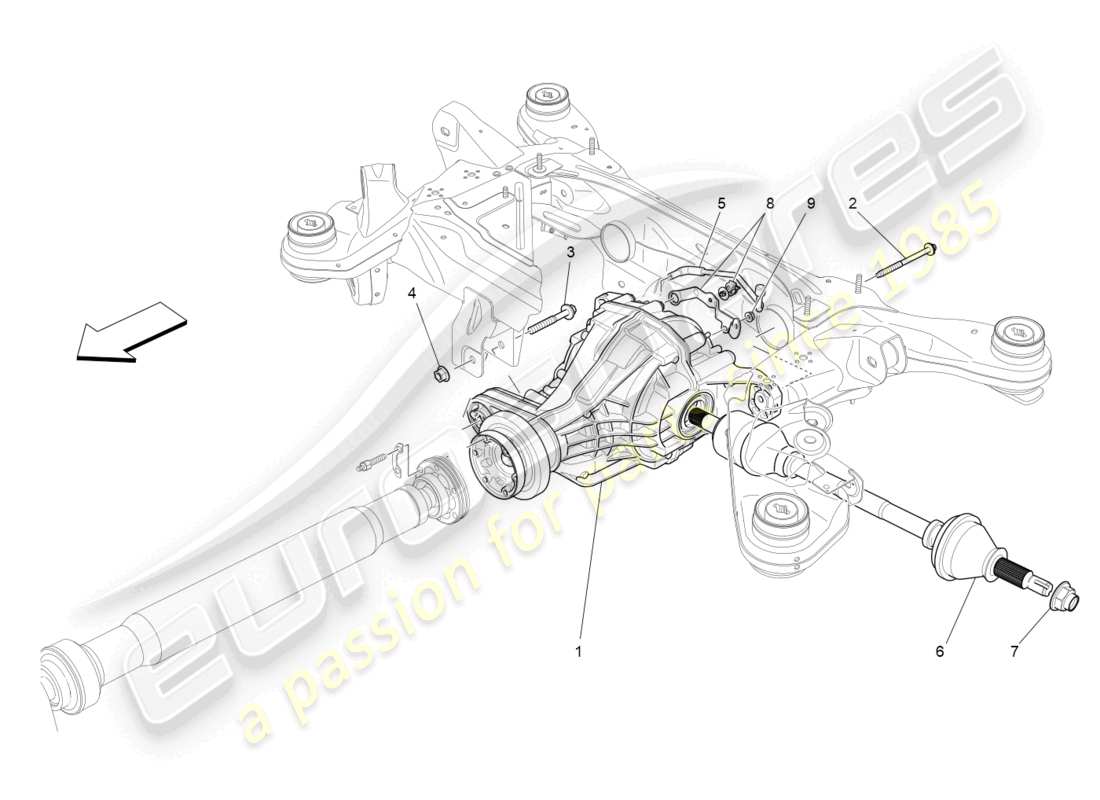 maserati levante (2017) differential- und hinterachswellen ersatzteildiagramm