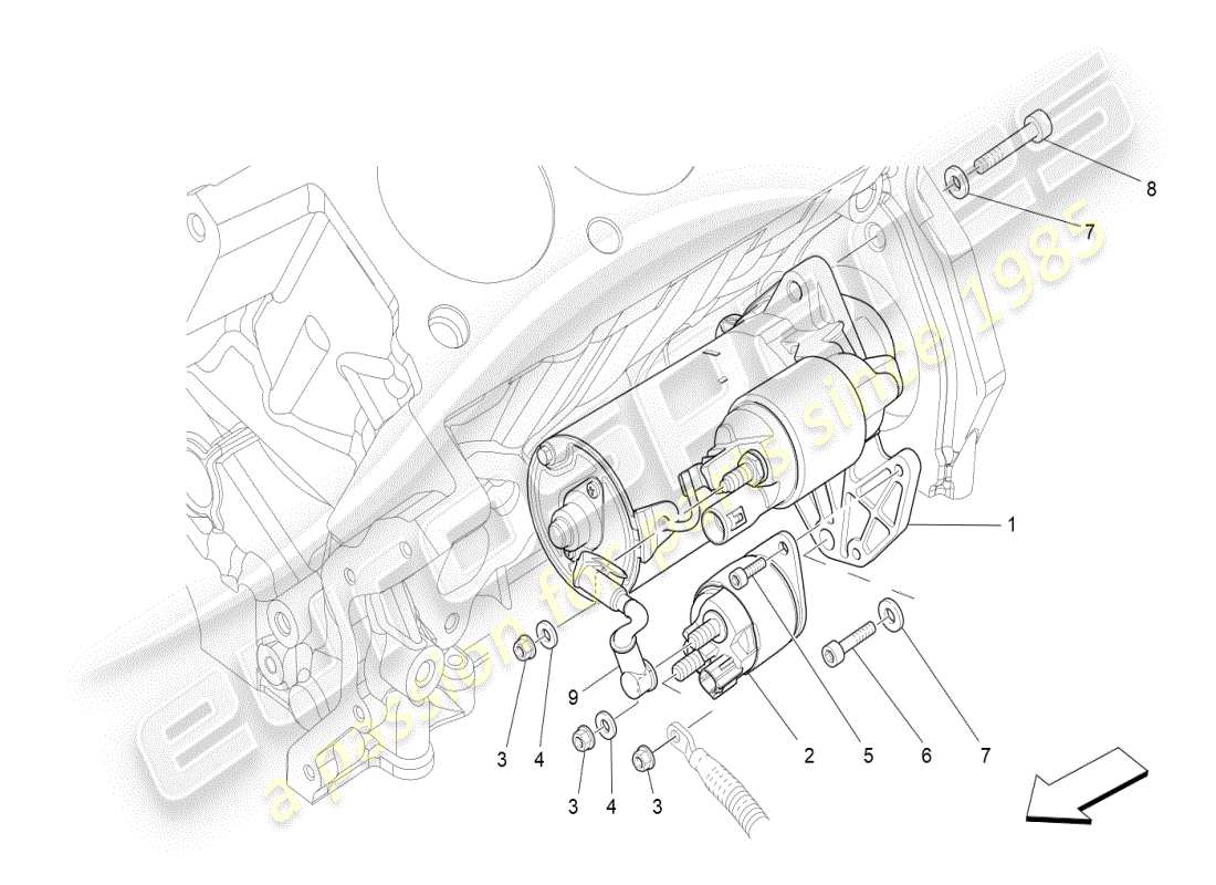 maserati ghibli (2019) elektronische steuerung: motorzündung teilediagramm