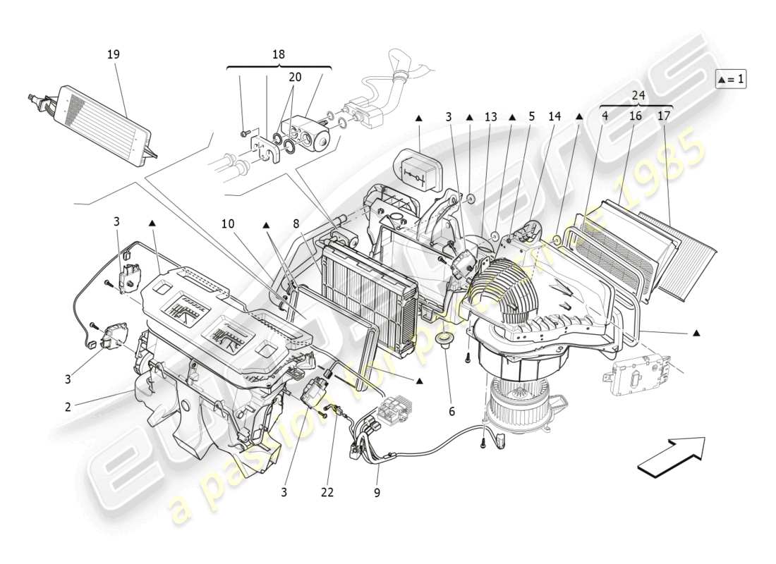 maserati levante (2018) klimaanlage: armaturenbrettgeräte ersatzteildiagramm