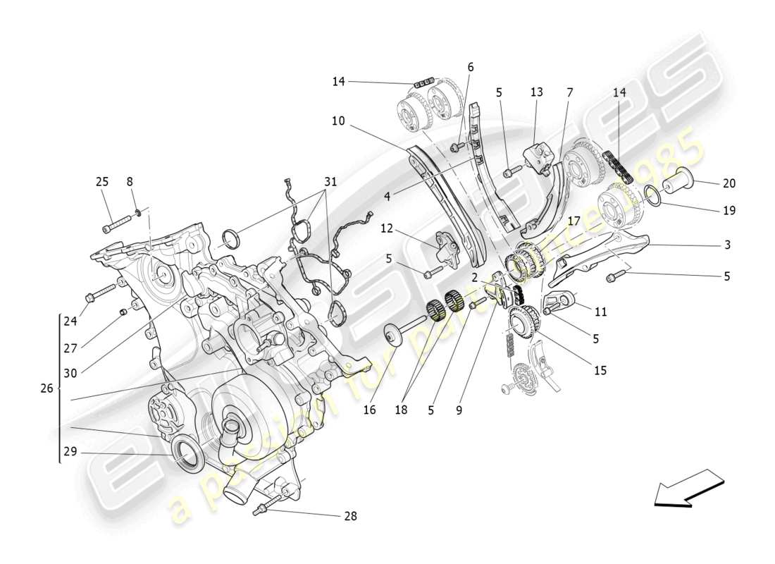maserati levante (2019) timing-teilediagramm