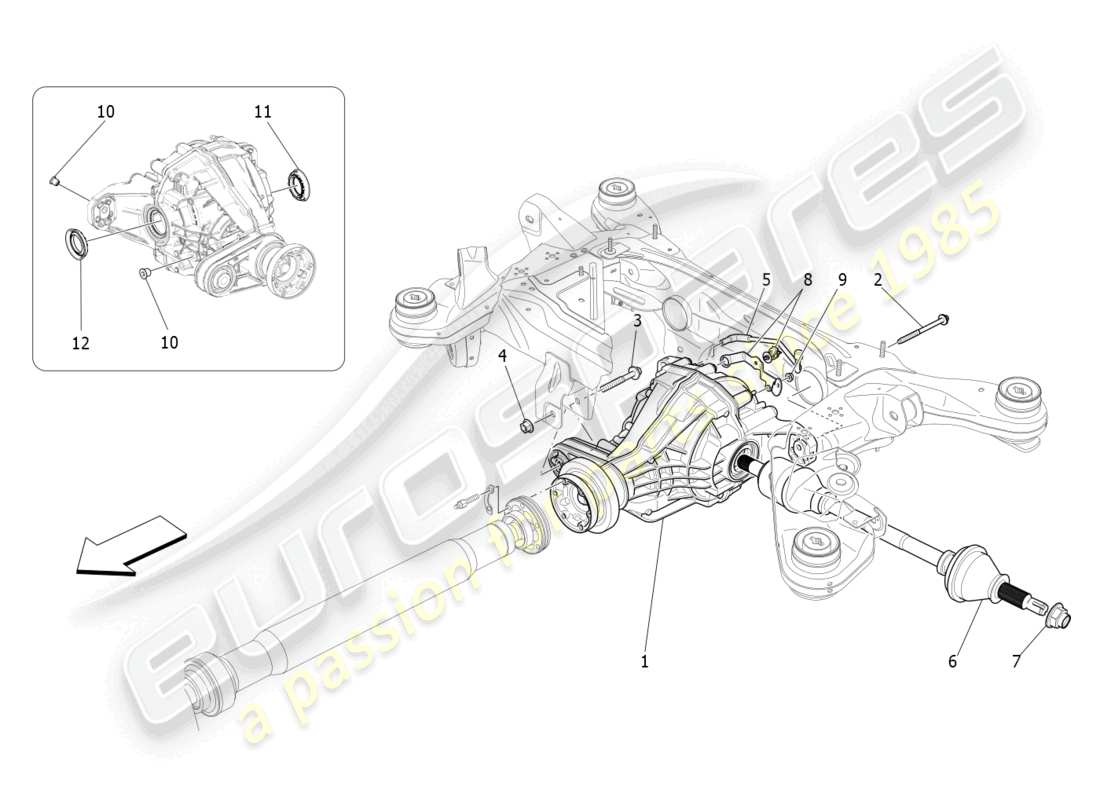 maserati levante (2019) differential- und hinterachswellen ersatzteildiagramm