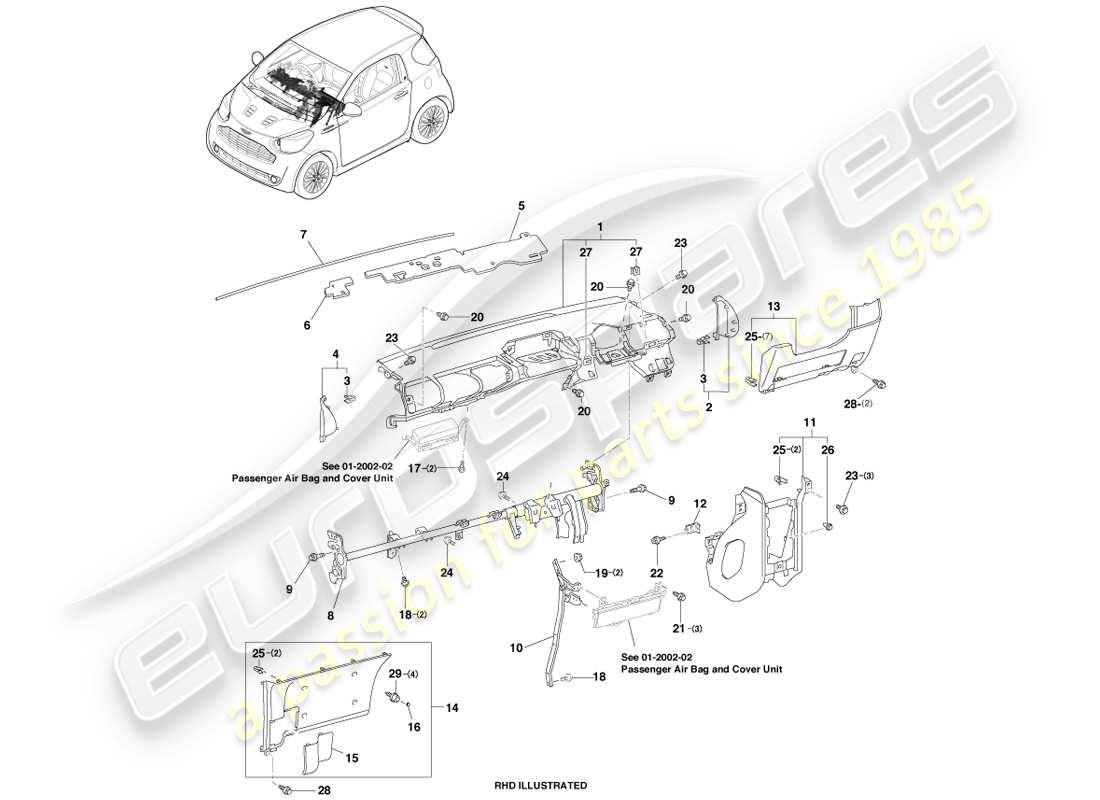 aston martin cygnet (2012) ip-substraight-teilediagramm