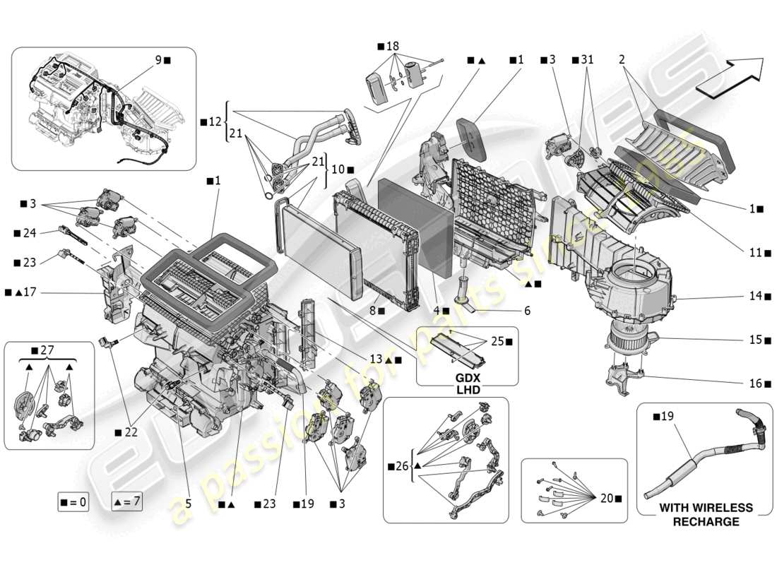 maserati grecale trofeo (2023) klimaanlage: armaturenbrettgeräte ersatzteildiagramm