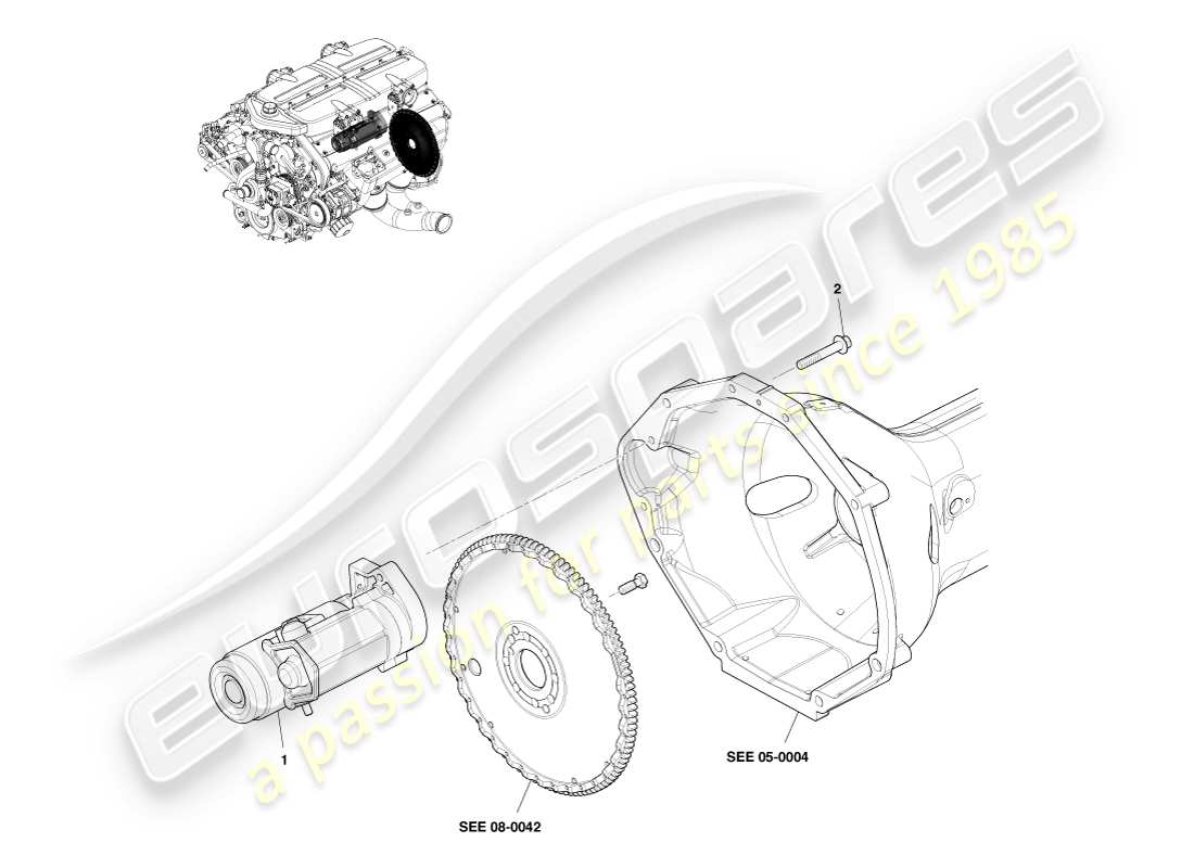 aston martin one-77 (2011) teilediagramm zum anlassen des motors