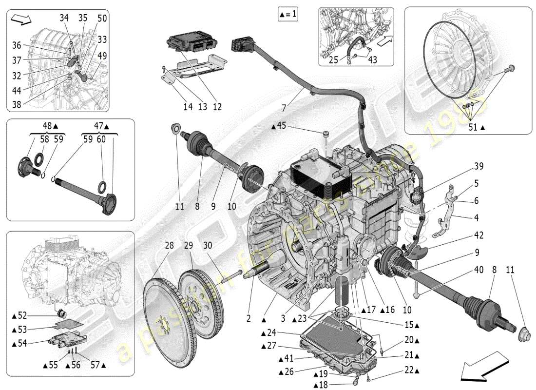 maserati mc20 (2024) getriebegehäuse teilediagramm