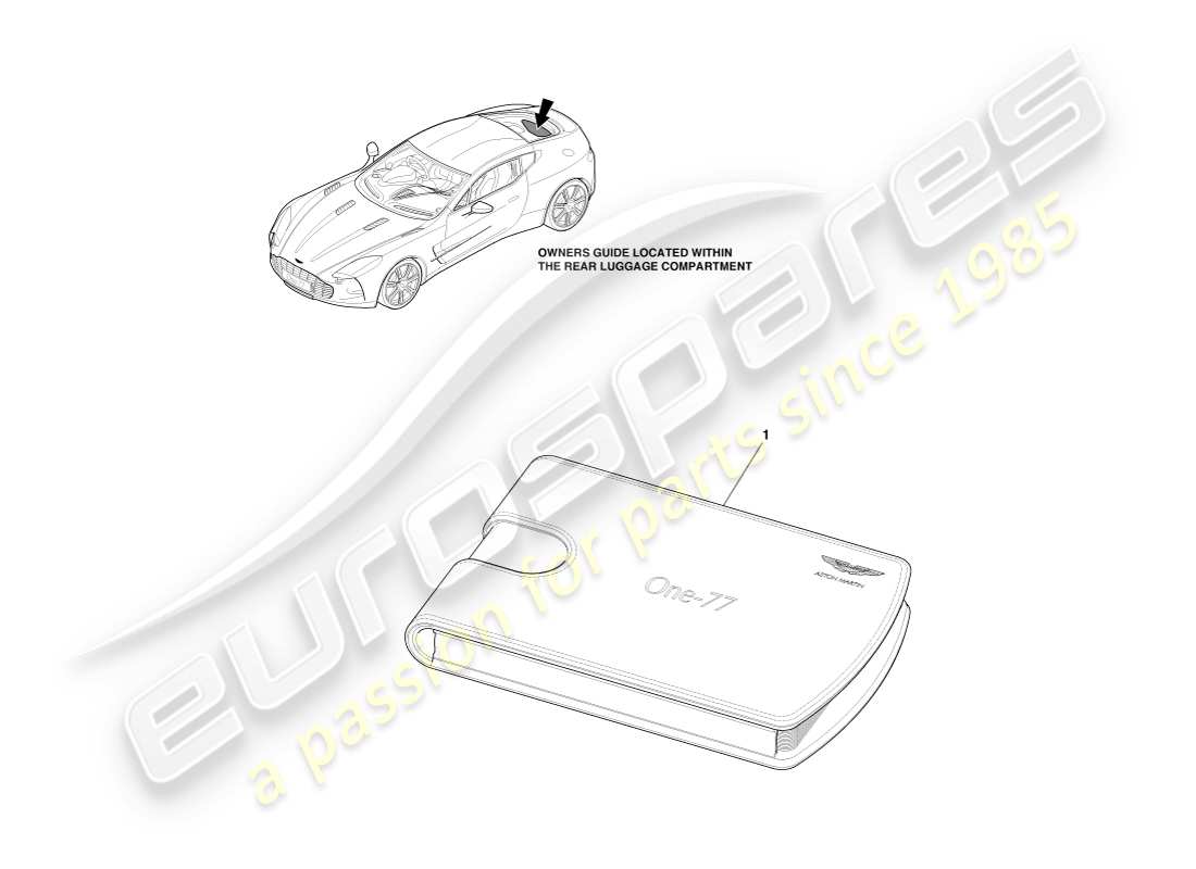 aston martin one-77 (2011) teilediagramm für das benutzerhandbuch
