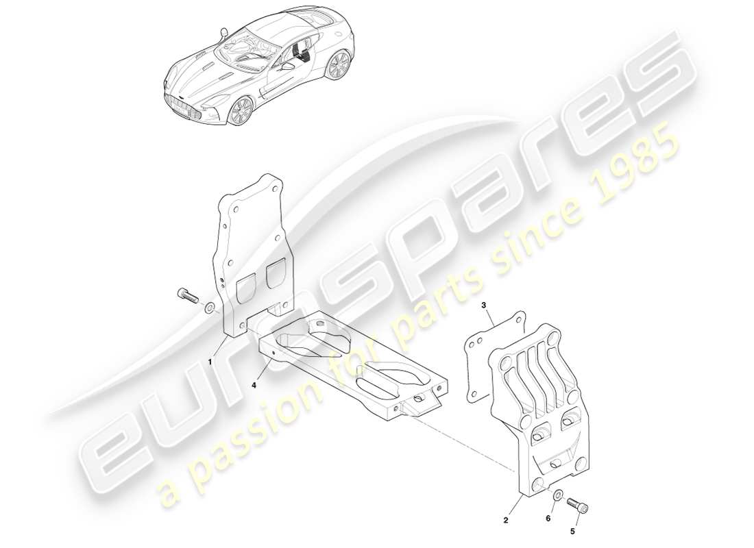 aston martin one-77 (2011) teilediagramm des hinteren hilfsrahmens