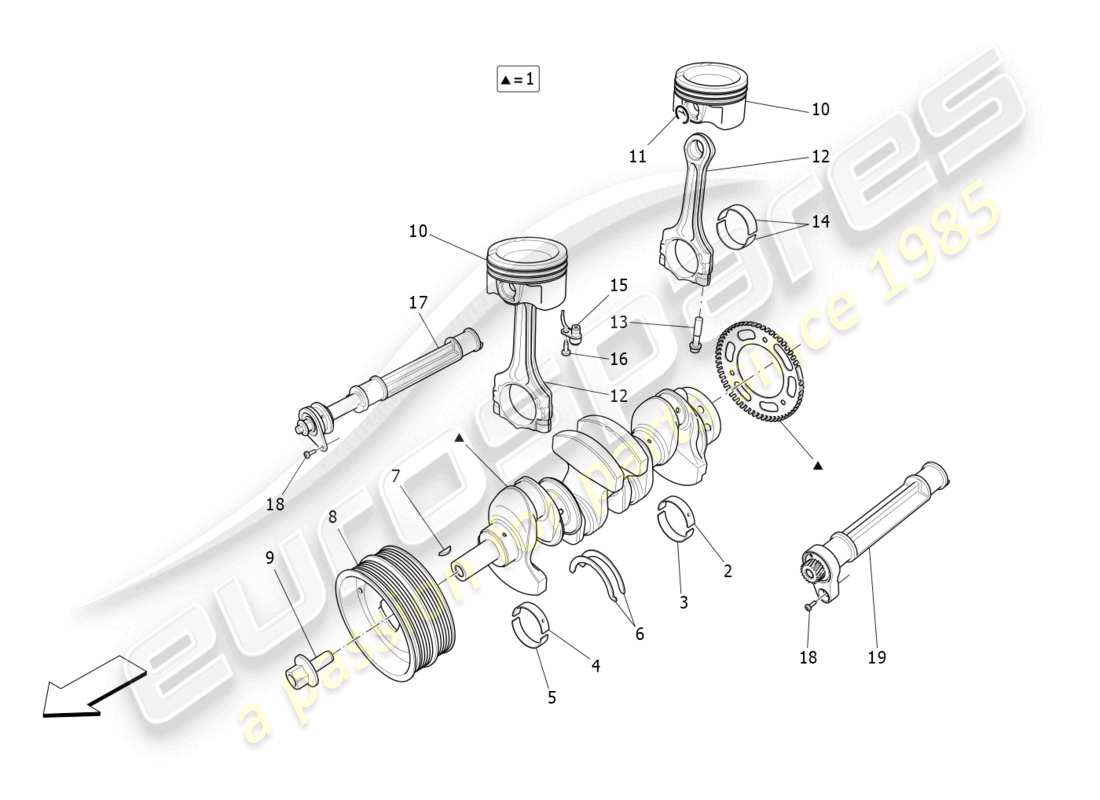 maserati ghibli fragment (2022) kurbelmechanismus teilediagramm