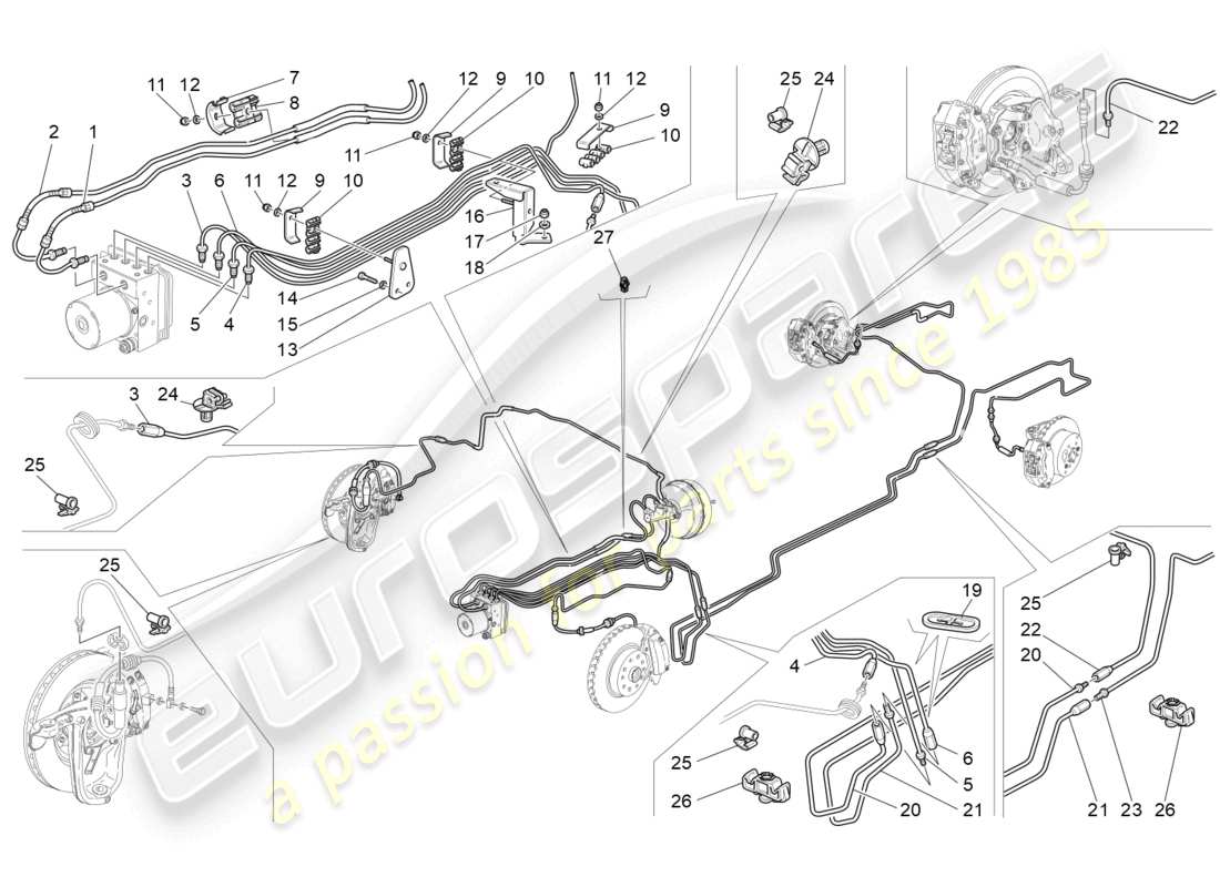 maserati granturismo mc stradale (2013) lines ersatzteildiagramm