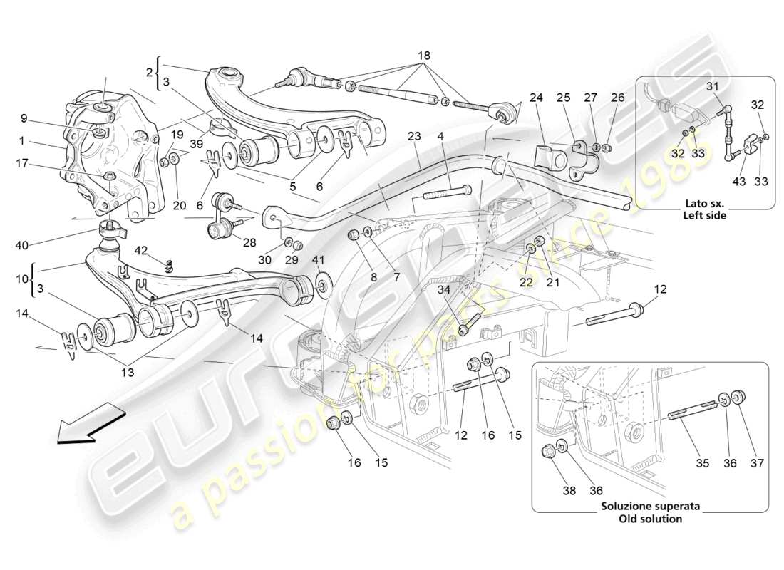 maserati granturismo mc stradale (2013) hinterradaufhängung teilediagramm