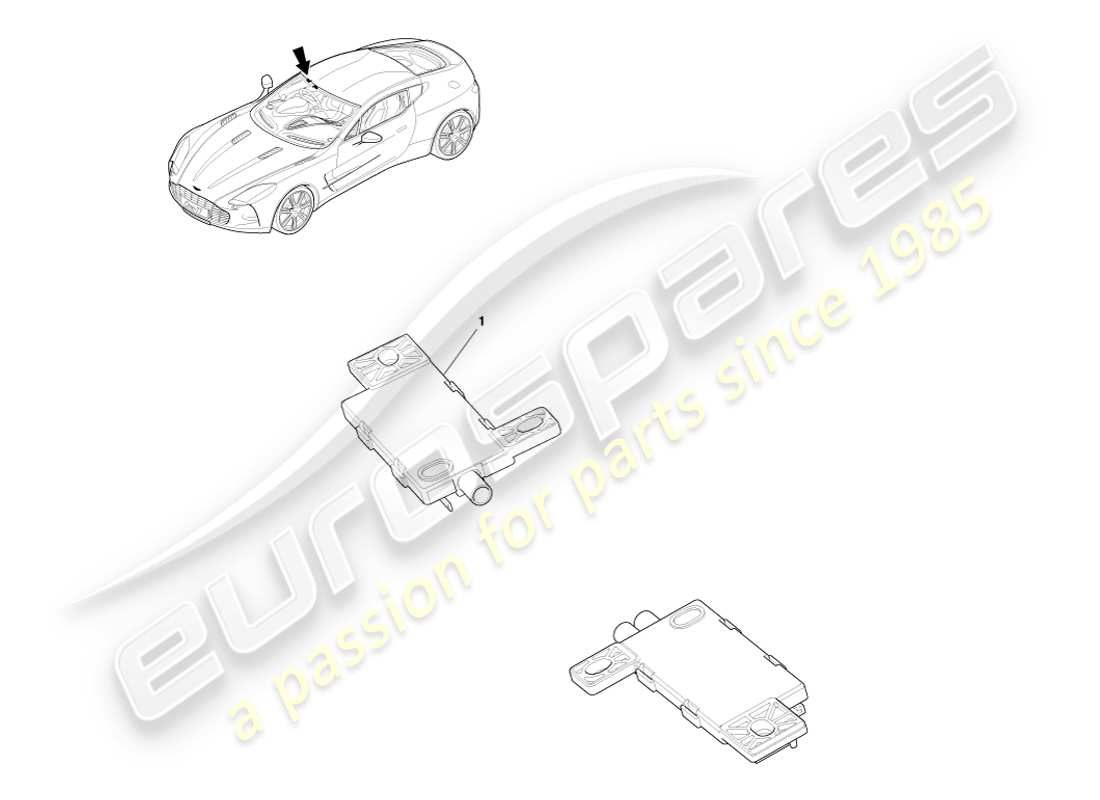 aston martin one-77 (2011) teilediagramm der radioantenne