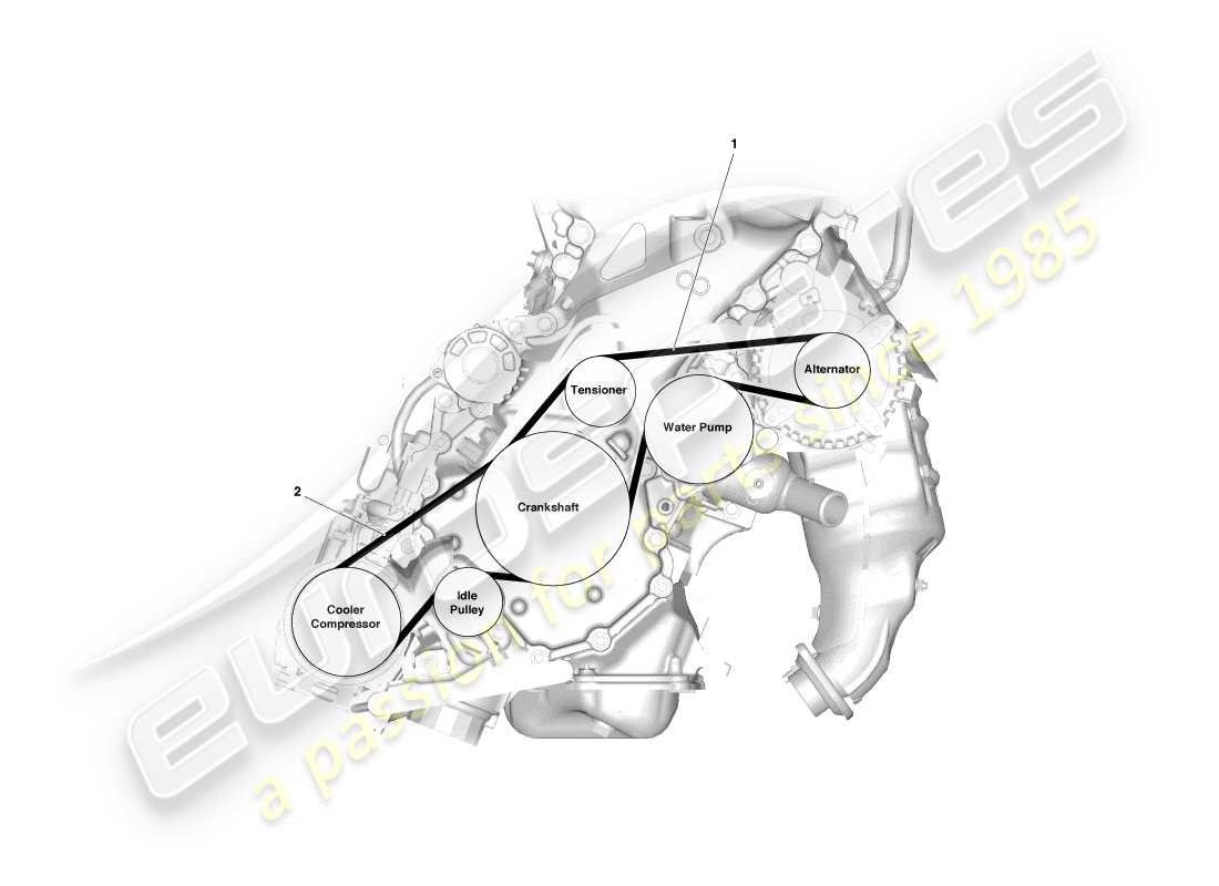 aston martin cygnet (2012) teilediagramm für zusatz-keilriemenantrieb