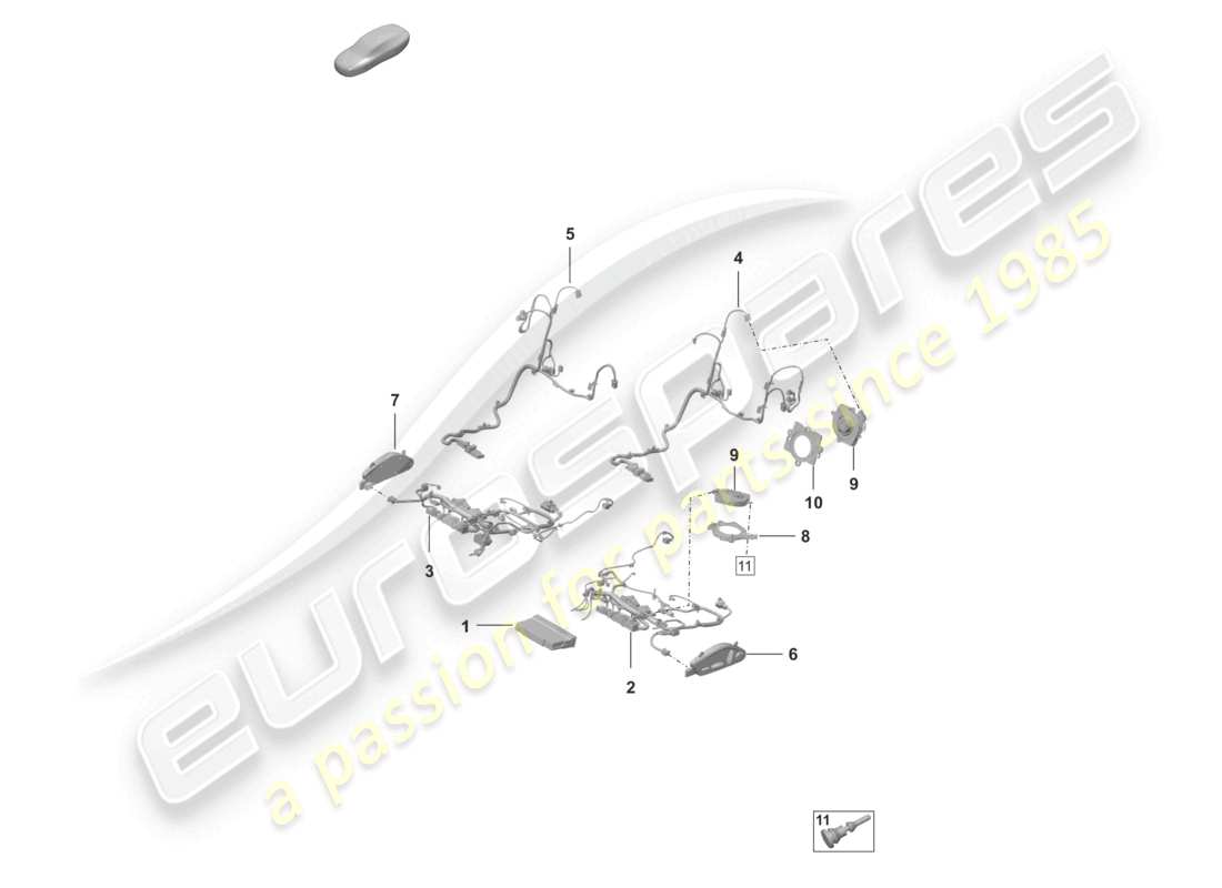 eine teilezeichnung aus dem porsche 2021 (992-1 turbo / s) teilekatalog