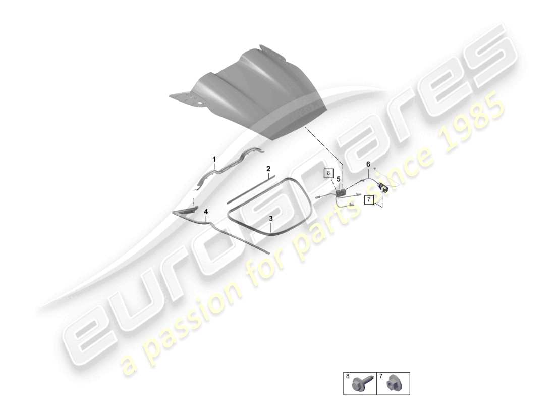 porsche 2021 (718 boxster spyder) zubehör hintere abdeckung teilediagramm